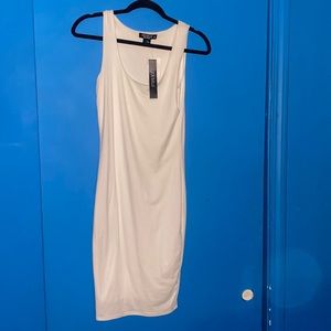 White midi dress. Bodycon fit.